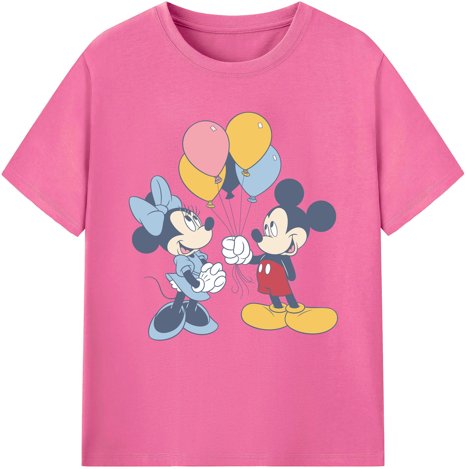 （画像用） ミッキーマウス Mickey Mouse レディースカジュアルプリントTシャツ（綿100％）
